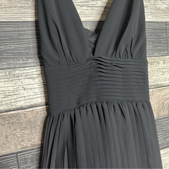Lulus Dress Size Small Love Me To The Moon Black Pleated Midi Little Black - Picture 3 of 9